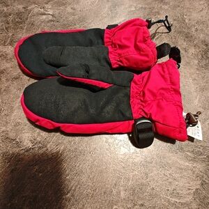 Lands' End Red and Black Kids Mittens